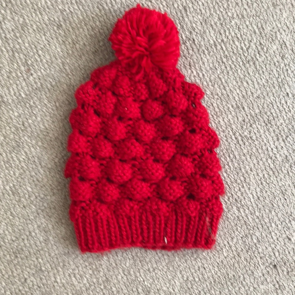 Knit red beanie